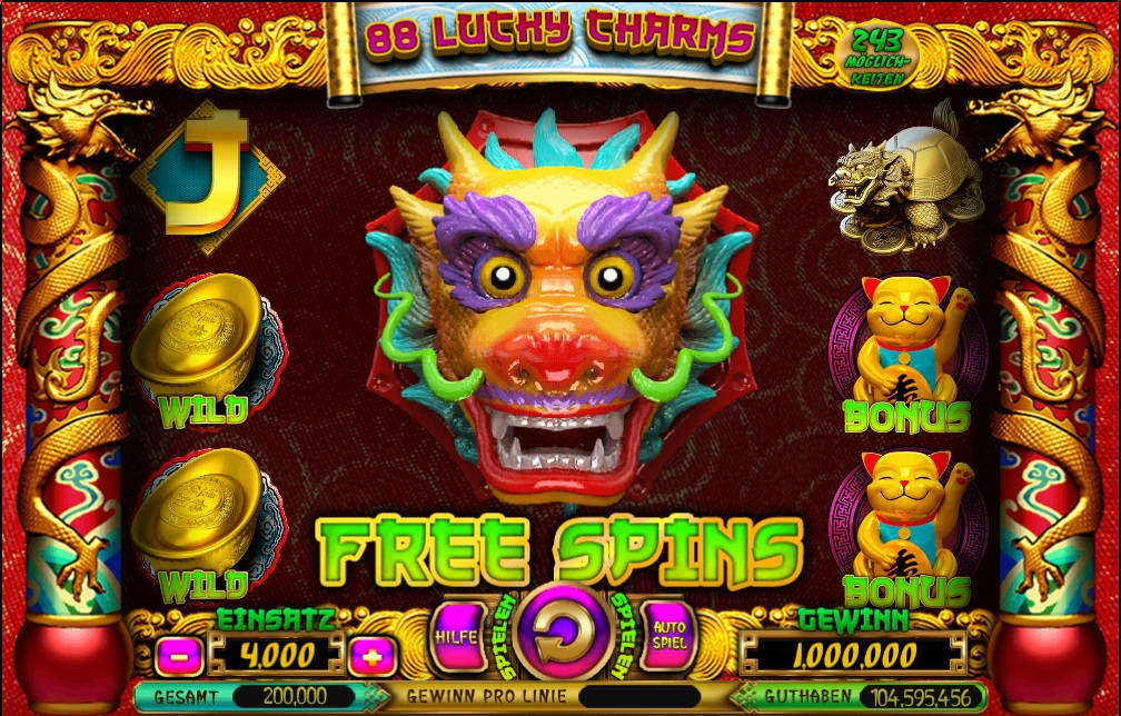 Free Spins bei der 88 Lucky Charms Slotmachine
